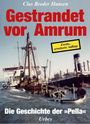 "Gestrandet vor Amrum", "Zweite, erweiterte Auflage". Im Hintergrund ein gestrandetes Schiff im Wasser.