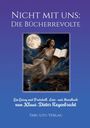 Nicht mit uns: Die Bücherrevolte. Frau in antikem Gewand fliegt vor Mond; hält Buch. Stimmungsvoll und magisch.