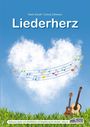 "Liederherz" von Karin Schuh und Conny Schmors. Herzförmige Wolke, schwebende Noten, Ukulele und Gitarre im Gras.