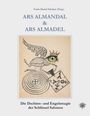 "Ars Almendal & Ars Almadel" steht groß geschrieben, darunter ein geflügeltes Wesen mit Krone und Auge.