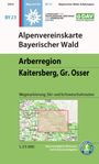 : Alpenvereinskarte Bayerischer Wald, Arberregion, Kaitersberg, Osser 1:25 000, KRT