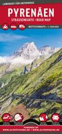 "PYRENÄEN STRASSENKARTE · ROAD MAP, MOTOURMAPS 1:300 000" vor Berglandschaft und Funktionen wie wetterbeständig.