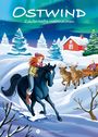 Text: "OSTWIND Zauberhafte Weihnachten". Eine Illustration von einem Mädchen reitet ein schwarzes Pferd im Schnee.