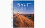 Text: "SYLT Kalender 2027". Ansicht: Ein Leuchtturm und Häuser in Dünenlandschaft bei Sonnenuntergang.