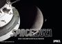 "SPACE 2027 - DER RAUMFAHRTKALENDER" auf dunklem Hintergrund, Mond im Vordergrund, Raumschiff links.