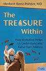 "The TreaSure Within. How Evolution Helps Us Understand and Raise Our Children." Frau hält Kind, archaische Zeichnungen im Hintergrund.
