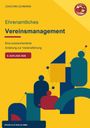 "Ehrenamtliches Vereinsmanagement. 9. Auflage 2026. Silhouetten von Figuren und geometrische Formen auf gelbem Hintergrund."