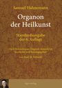 "Samuel Hahnemann: Organon der Heilkunst. Standardausgabe der 6. Auflage, bearbeitet von Josef M. Schmidt. Marmorierter Hintergrund."