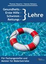 Gesundheits-, Erste Hilfe-, Schwimm-, Rettungslehre. Rettungsring im blauen Wasser.