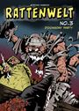 Text: "Rattenwelt No. 3" und "Stephan Hagenow". Illustration: Aggressive Kreaturen im Kampf, dunkle und dramatische Farben.