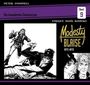 "Modesty Blaise Band 9", Schwarz-Weiß-Comic-Strips mit einer Frau in Aktion. Namen: Peter O'Donnell, Enrique Badía Romero.