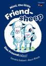 Text: "Mimi, the little Friend-sheep. Das Freundschaf. Sandra Gabert · Bauz Blach." Zwei gezeichnete Schafe stehen nebeneinander.