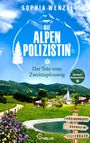 "Die Alpenpolizistin", "Der Tote vom Zweistapfenweg", Wegweiser: "Freibergsee", "Kornau", "Tiefenbach", Alpenlandschaft.