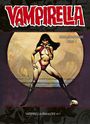 Vampirella Gesamtausgabe Band 1. Eine Frau in einem roten Outfit vor einem großen Mond, daneben ein Totenschädel.