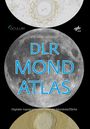Text: DLR MOND ATLAS. Digitaler topographischer Atlas der Mondoberfläche. Ein Bild des Mondes und Logos oben links.