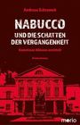 "NABUCCO UND DIE SCHATTEN DER VERGANGENHEIT. Kommissar Adenauer ermittelt." Roter Hintergrund mit Gebäude-Silhouette.