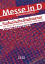 „Messe in D“, „Andreas Mücksch“, „Sinfonische Rockmesse“, „Kleine Besetzung“, abstrakter roter und blauer Hintergrund.