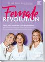Buchtitel: "Female Revolution". Drei lächelnde Frauen in weißen Blusen vor einem lila Hintergrund.
