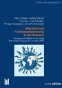 Titel: "Migration und Transnationalisierung in der Romania". Darstellung von Menschen auf einem Globus.