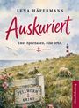 „LENA HÄFERMANN Auskuriert Zwei Spürnasen, eine DNA“; Wiese, Schafe, Meer, Leuchtturm, Blumen, Schild „PELLWORM KRIMI“.