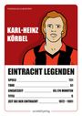 "THOMAS KILCHENSTEIN. KARL-HEINZ KÖRBEL. EINTRACHT LEGENDE. Spiele: 731, Tore: 51. Illustration von Karl-Heinz Körbel."