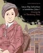 „Hanna Shay: Aufwachsen in bedrohlichen Zeiten“ steht auf einer Illustration eines Kindes vor einem historischen Gebäude.