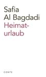 Der Text lautet: "Safia Al Bagdadi, Heimaturlaub, CONTE". Schlichte weiße Hintergrundgestaltung.
