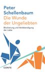 „Peter Schellenbaum, Die Wunde der Ungeliebten: Blockierung und Verlebendigung der Liebe.“ Logo mit stilisierten Figuren.