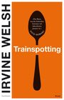 Text: *„Das Beste, was der britischen Literatur seit Jahrzehnten passiert ist.“ - Nick Hornby* und *Trainspotting*.  
Design in Orange mit Löffel-Silhouette.