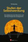 „Stufen der Selbstwerdung“ steht groß. Silhouette einer Person vor gelber geometrischer Form. Info3 Verlag Logo unten.