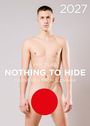 "2027. PHIL DLAB. NOTHING TO HIDE. YOUNG MEN FROM SLOVAKIA." Ein junger Mann steht nackt vor grauem Hintergrund, roter Kreis über genitals.