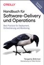 Titel: "Handbuch für Software-Delivery und Operations". Illustration: Dohle auf weißem Hintergrund.​​