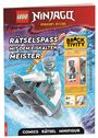 „Rätselspaß mit dem eiskalten Meister“. LEGO Ninjago-Magazin mit Minifigur. Illustration zeigt einen eisigen Ninja.