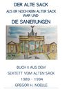 Text: "DER ALTE SACK... DIE SANIERUNGEN... GREGOR H. NOELLE". Farbe Illustration Brandenburger Tor mit Menschen.