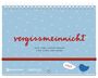 "vergissmeinnicht – Der Familienkalender für Hand und Wand, 2027". Blauer Hintergrund mit kleinen Punkten. Ein blauer Vogel unten rechts.