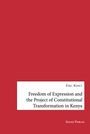 Roter Hintergrund mit weißem Rechteck. Text: "Eric Kibet, Freedom of Expression and the Project of Constitutional Transformation in Kenya, Galda Verlag".