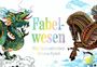 Text: „Fabelwesen. Ein fantastisches Memo-Spiel“. Links ein farbenfroher Drache, rechts ein kunstvoll verziertes Pferd.