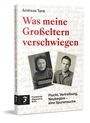 Ein Buchcover mit dem Titel "Was meine Großeltern verschwiegen". Schwarz-weiße Fotos eines Mannes und einer Frau.