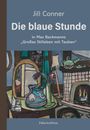 "Die blaue Stunde" von Jill Conner. Illustration eines Zimmers mit Spiegel, Vase, und Kamin. PalmArtPress.