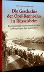 "Die Geschichte der Opel-Rennbahn in Rüsselsheim. Faszinierende Aufnahmen aus den Anfangstagen des Motorsports." Schwarzes Auto.