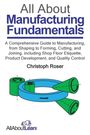 "All About Manufacturing Fundamentals" von Christoph Roser. Illustration mit Maschinenrollen unten.