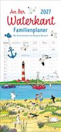 "An der Waterkant 2027 Familienplaner. Mit Illustrationen von Margret Bernard." Bunte Küstenillustration mit Vögeln.