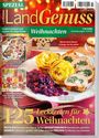 "SPEZIAL LandGenuss Weihnachten. 125 Leckereien für Weihnachten. Festlich backen und kochen."  
Festliches, weihnachtliches Arrangement mit Köstlichkeiten.