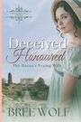 „Deceived & Honoured: The Baron's Vexing Wife“ von Bree Wolf. Frau in historischer Kleidung vor Herrenhaus.