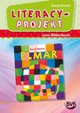 Titel: LITERACY-PROJEKT zum Bilderbuch. Buchcover zeigt "ELMAR", einen bunten Elefanten.