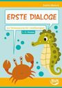"ERSTE DIALOGE: zur Verbesserung der Leseflüssigkeit, 1./2. Klasse." Zeichnung von Seepferdchen und Krabbe mit Blasen.