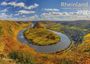 Text: "Rheinland Landschaft Denkmal Natur 2027." Rhein fließt durch herbstliche Hügel und Dörfer mit lebendigen Farben.