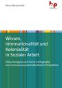 Titel: "Wissen, Internationalität und Kolonialität in Sozialer Arbeit". Oben „Nina Westerholt“. Logo: "budrich academic press". Hintergrund: Streifenmuster in Grün- und Blautönen.