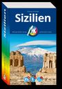 Titel: Sizilien. Autor: Thomas Schröder. Michael Müller Verlag. Logo mit stilisiertem „M“. Antikes Theater vor schneebedecktem Berg.