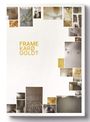 „FRAME KARØ GOLDT“ in Gelb auf weißem Hintergrund, umgeben von kleinen Fotos in einem Rahmenmuster.